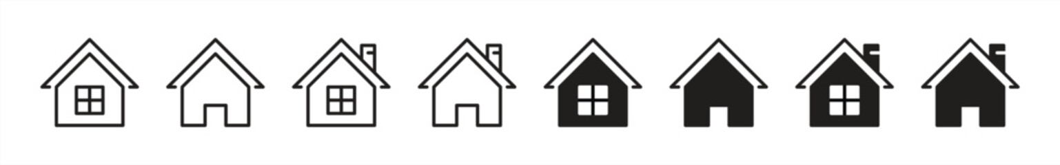 home icon set. real estate thin line and flat icon. house symbol sign for app and web simple style icon. vector illustration