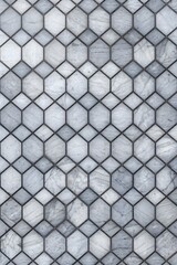 Elegant Grey Hexagon Marble Mosaic Tile Wall Pattern Design