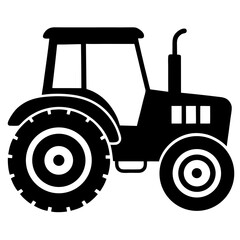 tractor simple black silhouette, Black silhouette vector icon, silhouette illustration