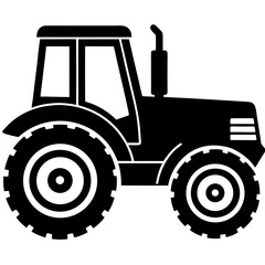 tractor simple black silhouette, Black silhouette vector icon, silhouette illustration