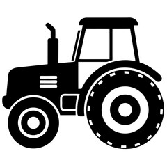 tractor simple black silhouette, Black silhouette vector icon, silhouette illustration