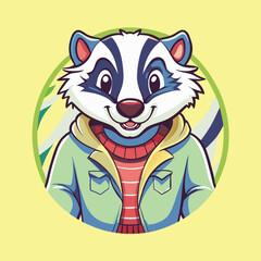 Intricate and Striking Vector Illustration of a Badger in EPS 10 Format