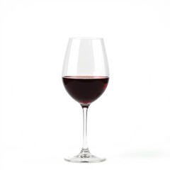 Elegant Red Wine Glass on White Background