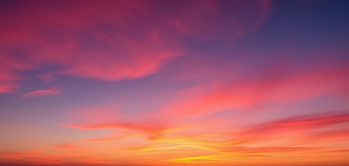 Obraz premium Warm sky gradient sunset, textured with scattered white dots, celestial, cosmic