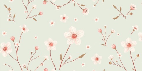 Fototapeta premium Clean Healthcare Design with Delicate Botanical Motifs