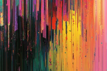 Vibrant Glitchy Cosmos: Surreal 4K Space Artwork with Hypnotic Colors and Digital Fantasy Elements