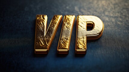 Exclusive VIP Golden Sign: Luxury 3D Metallic Texture Design for Celebrity Events & Marketing Promotions