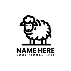 Basic sheep silhouette. Classic farm animal motif vector logo