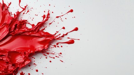 Crimson Burst: An Abstract Expression of Dynamic Red Paint