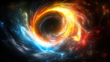 Cosmic Dance: A Fiery and Icy Nebula Swirl