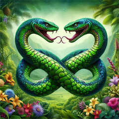 two green snakes