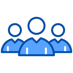 People icon in Blue Color Style. Simple Vector Design. Simple Vector Flat Icon