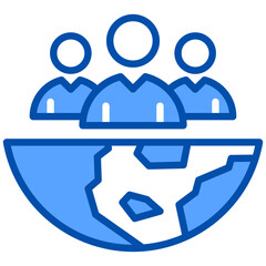 Diversity icon in Blue Color Style. Simple Vector Design. Simple Vector Flat Icon