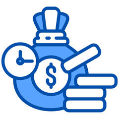 Save money icon in Blue Color Style. Simple Vector Design. Simple Vector Flat Icon