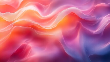 Fototapeta premium Abstract wavy background with vibrant pink, orange, and purple gradient.