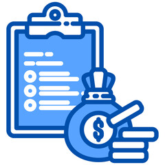 Obraz premium Financial Planning icon in Blue Color Style. Simple Vector Design. Simple Vector Flat Icon