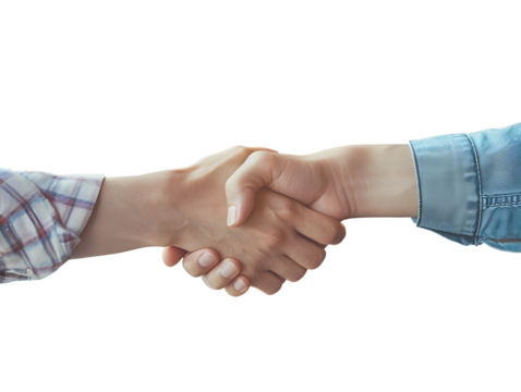 business people and shaking hands for teamwork on white background. PNG