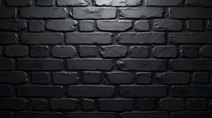 Dark Black Brick Wall Texture - Moody Industrial Background