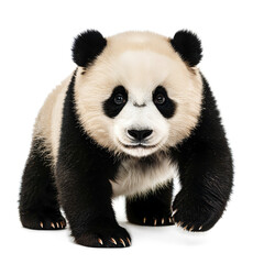 Naklejka premium Panda Bear Cub Walking Isolated on White background 