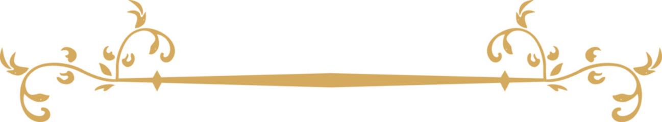 Obraz premium Elegant golden decorative border frame with floral elements.