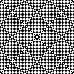 Seamlesss Geometric Checked Black and White Pattern.