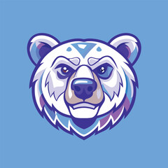 Abstract Multicolored Bear Head Logo: Flattened Outlining