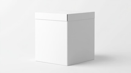 Naklejka premium Minimalist White Dispenser Box Mockup for Design Showcase, Three-Dimensional Representation on Isolated Background