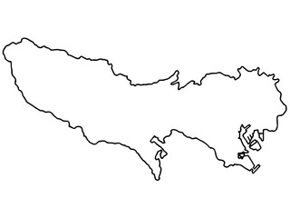 少しゆるい白い東京都地図 関東 東日本