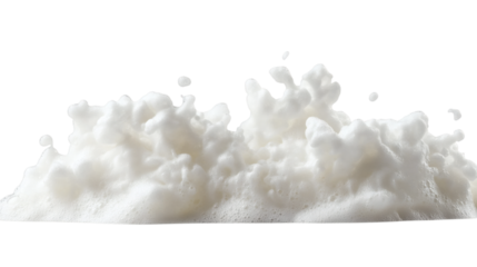 White mound of foam, isolated on white background