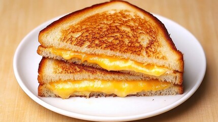 A delicious grilled cheese sandwich perfectly cooked and presented