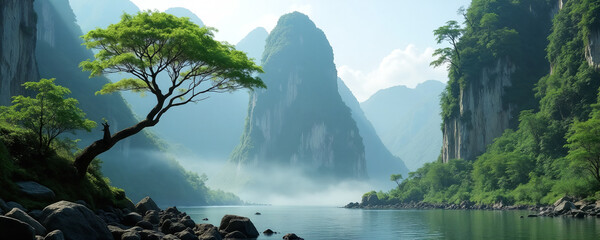 waterfall in the jungle