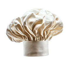 Elegant Chef Hat Isolated On Transparent Background In White Color With Textured Fabric Design