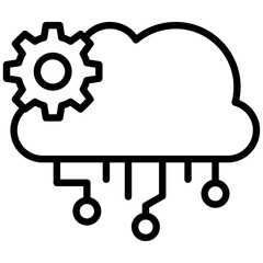 Cloud services icon in Outline Style. Simple Vector Design. Simple Vector Outline Icon