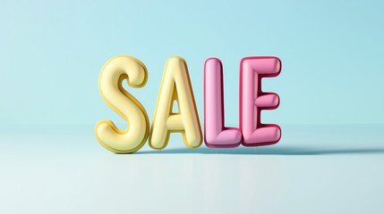 Colorful 3D Text Sale Promotion: Eye-Catching Modern Discount Design for Retail Merchandising