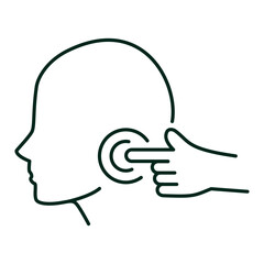 TMJ Therapy Icon – Jaw Health Treatment, Face Relaxation, Personal Care, Editable Stroke