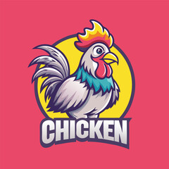 Vibrant Gradient Chicken Illustration for Eye-Catching Designs