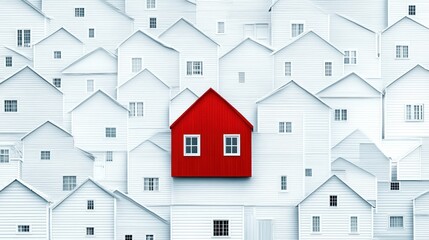 Red House Among White Houses: A Standout Home in a Sea of Sameness