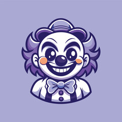 Vector Illustration of a Cute and Funny Clown Mascot Cartoon Character