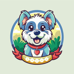 Vector Illustration of an Adorable Dog Mascot Cartoon with a Cute Expression