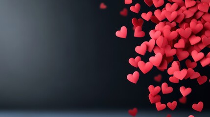 Falling in Love: A Romantic Cascade of Red Hearts