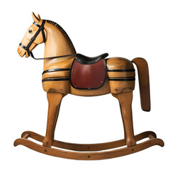wooden rocking horse isolated