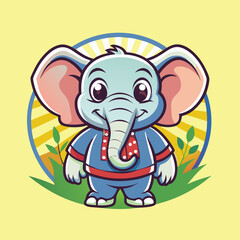 Minimalist Elephant Mascot Logo for Company or Business Brand