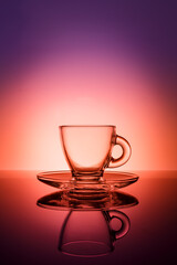 Glass Coffee Cup with Reflection