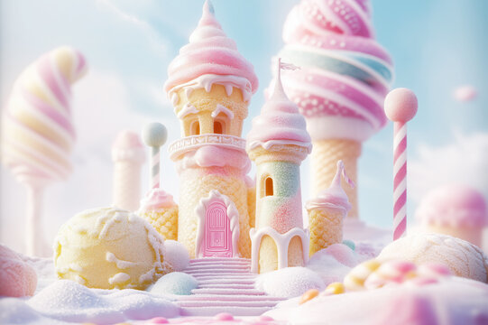 Fantasy Sweet Magic Candy Pink Town