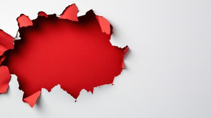 Abstract Red and White Torn Paper Background Texture