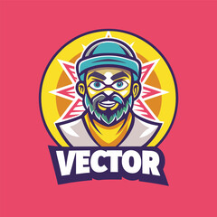 Vibrant Vector Logo Illustration Embracing Gradient Colors and Stylized Form