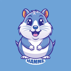Cartoon Hamster Mascot Vector Logo with a Cute and Playful Expression