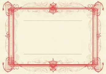 classic certificate background with red retro border