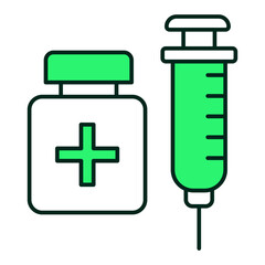 Fototapeta premium Vaccine Icon – Immunization, Health Protection, Medical Injection, Editable Stroke
