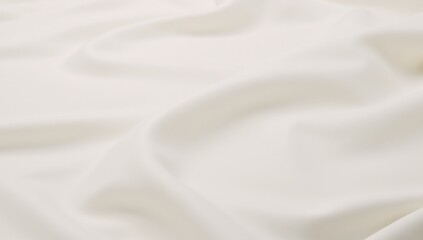 Obraz premium Abstract white silken fabric backdrop featuring gentle wave textures for elegant graphic designs